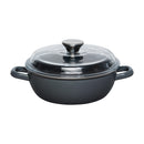 Schmorpfanne hoch Glasdeckel 20 cm Grau