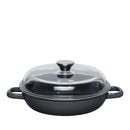 Schmorpfanne m. Glasdeckel 24 cm Grau