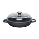 Schmorpfanne m. Glasdeckel 24 cm Grau