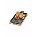 Grillplatte Eckig mit Holzbrett - 32 x 22 x 3.5 cm