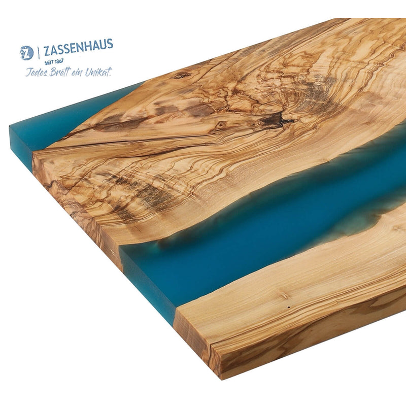 Servierbrett Blau - Olivenholz - 45 x 22 x 1.5 cm - Zubehör - Zassenhaus