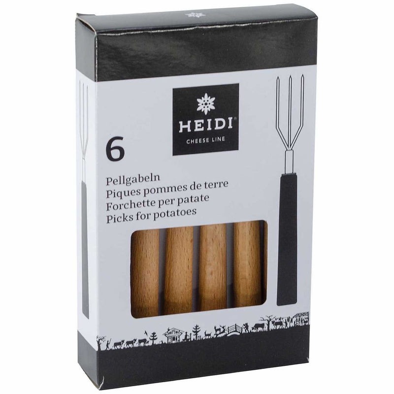 Pellgabeln Naturholz - 6 Stück - Zubehör - Heidi