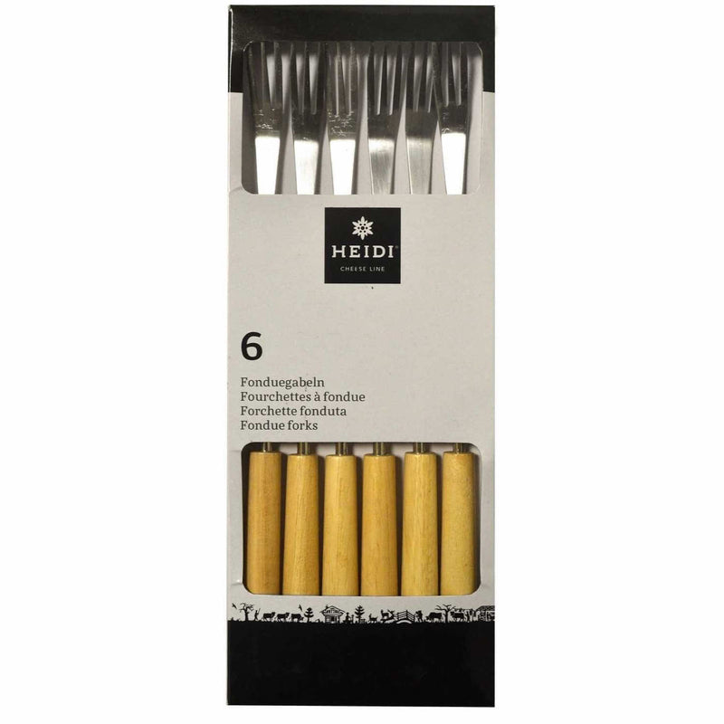 Fonduegabeln Naturholz | 6 Stück - Zubehör - Heidi