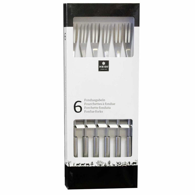 Fonduegabeln Chromstahl Matt | 6 Stück - Zubehör - Heidi