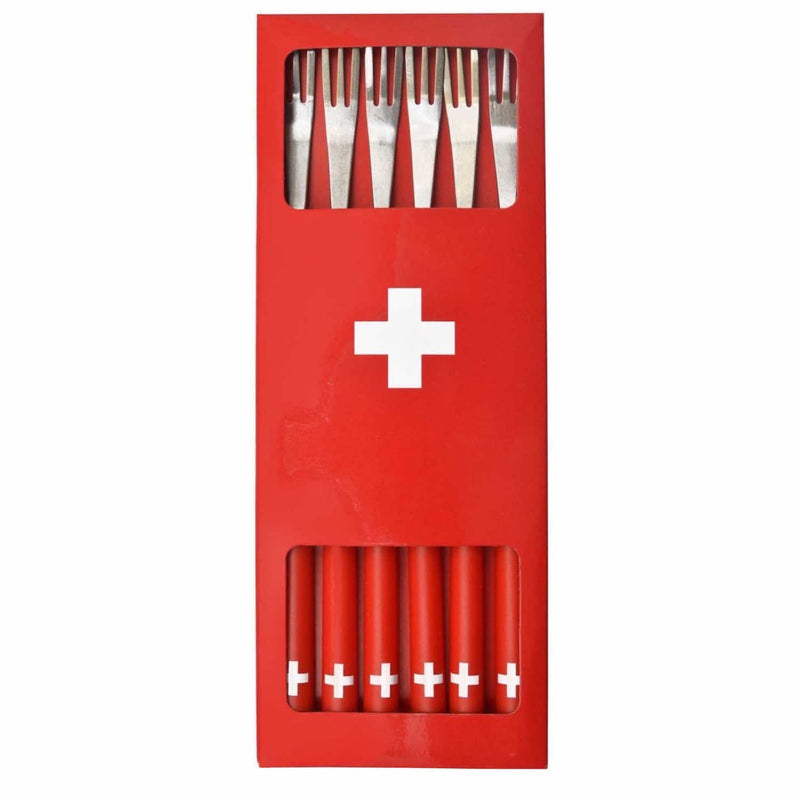 CH-Kreuz Fonduegabel | 6 Stück - Zubehör - Heidi