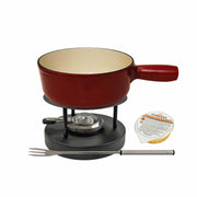 Fondue-Set Rot - 9 teilig - Zubehör - Heidi