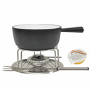 Fondue-Set modern schwarz - 9 teilig - Zubehör - Heidi
