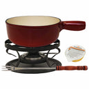 RUSTIC Fondue-Set rot - 9 teilig - Zubehör - Heidi