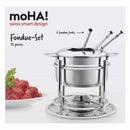 Fondueset Edelstahl - 11 teilig - Zubehör - moHA!