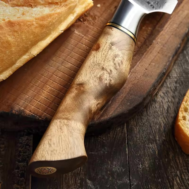 Damast Brotmesser | Griff aus Bergahorn - Zubehör - HEZHEN
