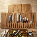 Messertasche Hellbraun - Bis zu 12 Messer - Zubehör - Ironwood
