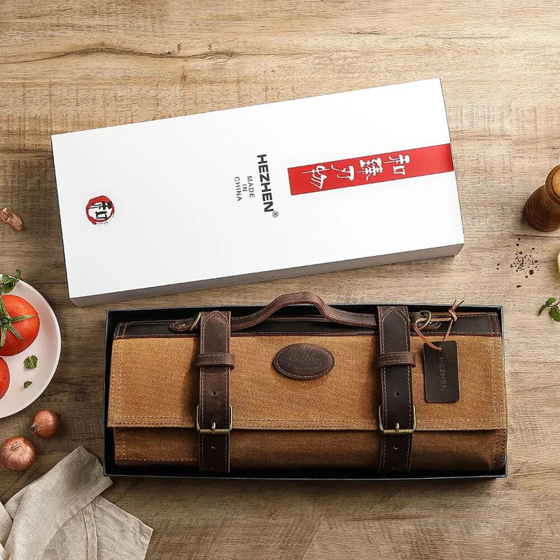 Messer Tasche hellbraun | für bis zu 12 Messer - Zubehör - HEZHEN