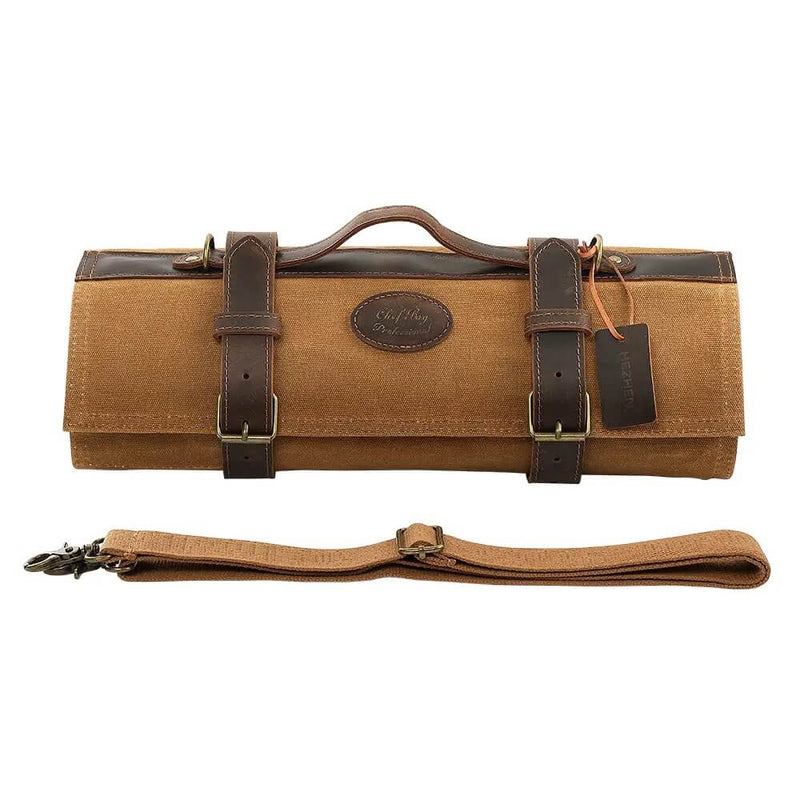 Messer Tasche hellbraun | für bis zu 12 Messer - Zubehör - HEZHEN