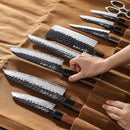 Messer Tasche hellbraun | für bis zu 12 Messer - Zubehör - HEZHEN