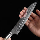 Damast Santoku | Griff aus Bergahorn - Zubehör - HEZHEN