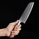 Damast Santoku | Griff aus Bergahorn - Zubehör - HEZHEN