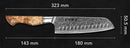 Damast Santoku | Griff aus Bergahorn - Zubehör - HEZHEN