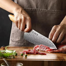 Damast Chefmesser | Griff aus Olivenholz - Zubehör - HEZHEN