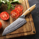 Damast Santoku | Griff aus Olivenholz - Zubehör - HEZHEN