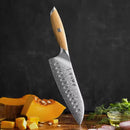 Damast Santoku | Griff aus Olivenholz - Zubehör - HEZHEN