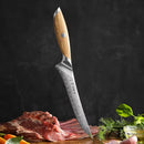 Damast Filetiermesser | Griff aus Olivenholz - Zubehör - HEZHEN