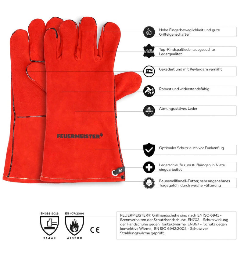 Leder-Handschuhe | Gr.8 - Zubehör - Feuermeister